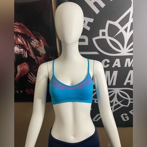 Rare Victoria’s Secret Pink Floral Sports Bra Bralette Size Medium Blue Purple